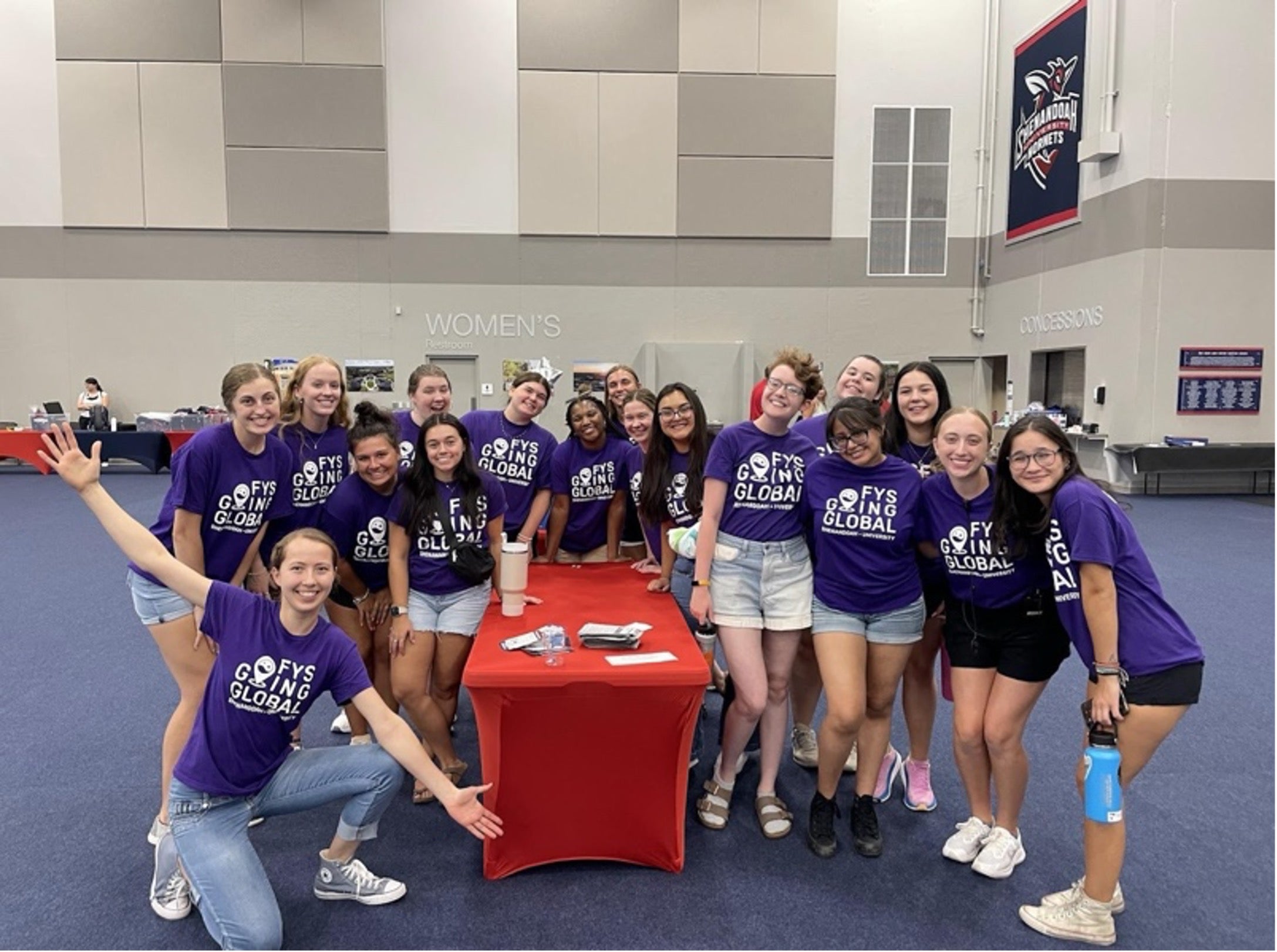 A large group of students posing for a photo